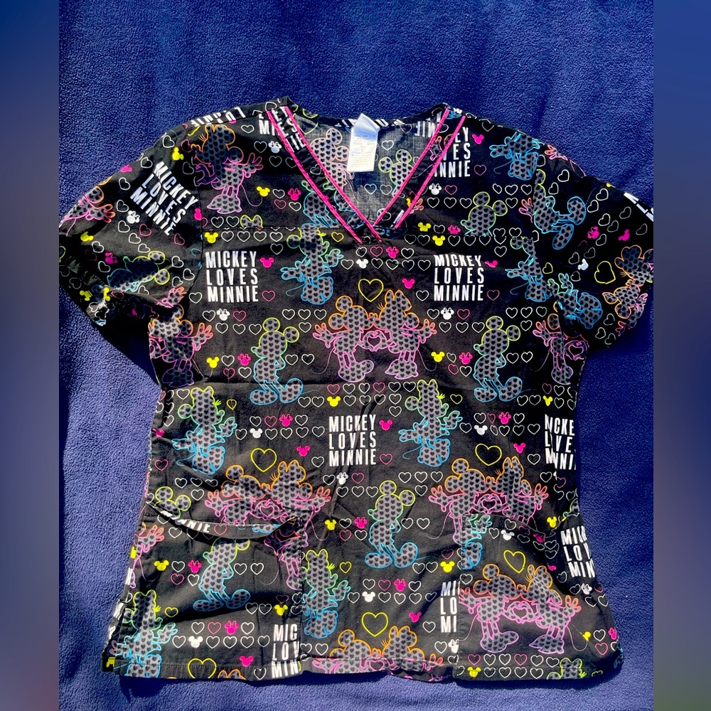 Disney’s Mickey and Minnie scrub top